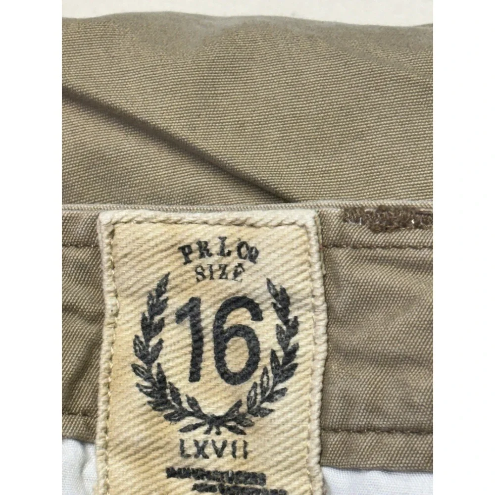 VTG Y2K Polo Ralph‎ Lauren Mens Cargo Pants Khaki Tan Size 16 W28XL28